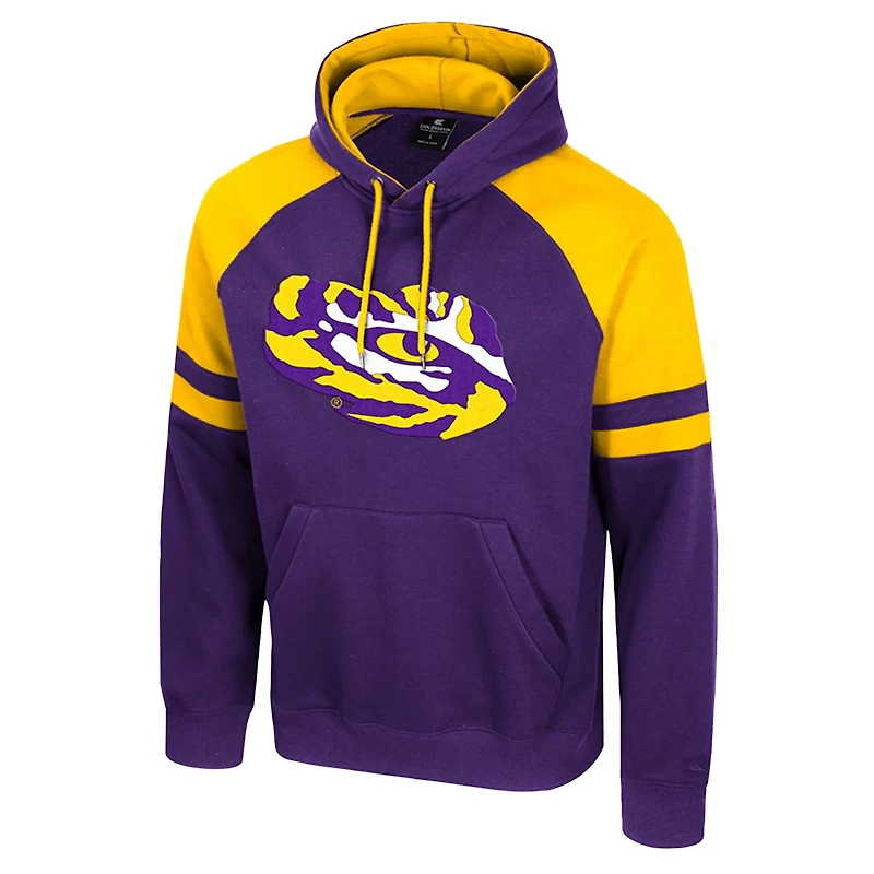 Colosseum LSU Tigers Todd Raglan Pullover Hoodie