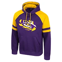Colosseum LSU Tigers Todd Raglan Pullover Hoodie
