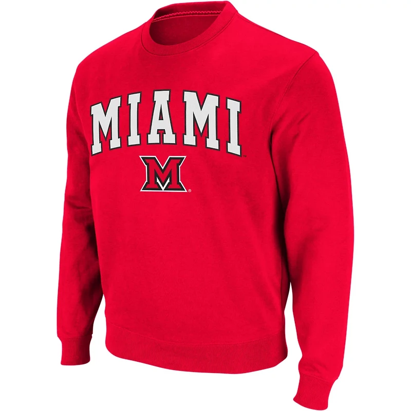 Colosseum Miami University Hawks Arch Logo Crew Neck Sweatshirt