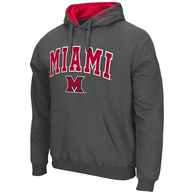 Colosseum Miami University RedHawks Arch and Logo Pullover Hoodie