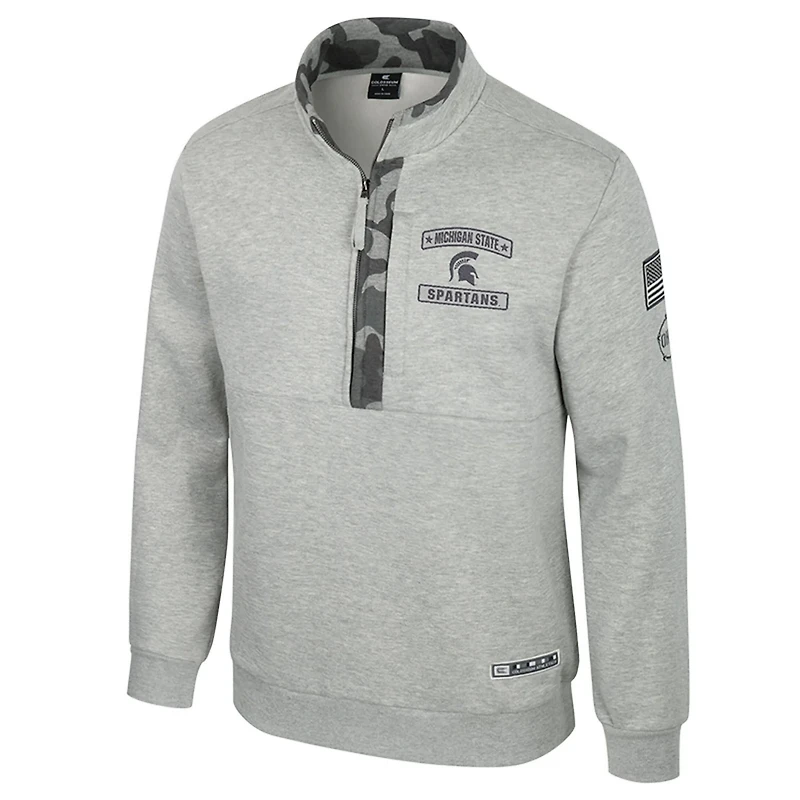Colosseum Michigan State Spartans OORAH OHT Military Appreciation Fleece Quarter-Zip Jacket