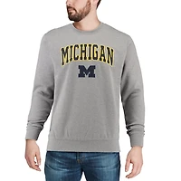 Colosseum Michigan Wolverines Arch  Logo Crew Neck Sweatshirt