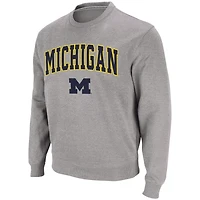 Colosseum Michigan Wolverines Arch  Logo Crew Neck Sweatshirt