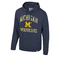 Colosseum Michigan Wolverines Big  Tall Cap E-Tan Pullover Hoodie