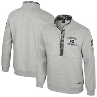 Colosseum Michigan Wolverines OORAH OHT Military Appreciation Fleece Quarter-Zip Jacket
