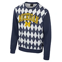 Colosseum Michigan Wolverines The Dealio Argyle Pullover Sweatshirt