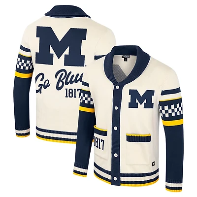 Colosseum Michigan Wolverines Wild Collective Button-Up Jacquard Sweater