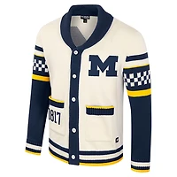 Colosseum Michigan Wolverines Wild Collective Button-Up Jacquard Sweater