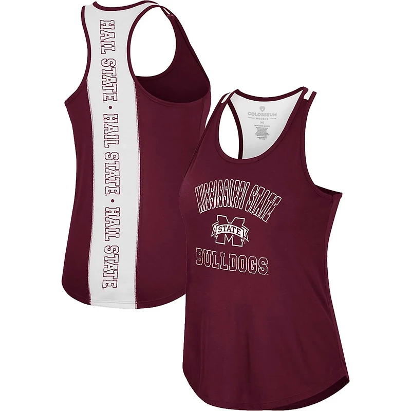 Colosseum Mississippi State Bulldogs 10 Days Racerback Scoop Neck Tank Top
