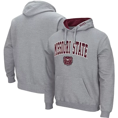 Colosseum Heathered Gray Missouri State University Bears Arch and Logo Pullover Hoodie