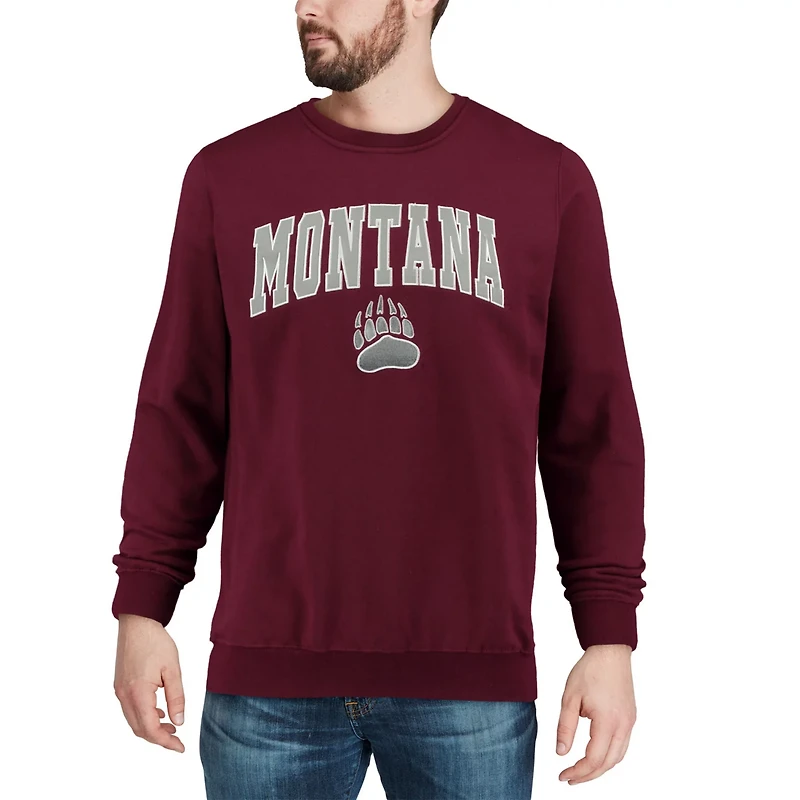 Colosseum Montana Grizzlies Arch  Logo Crew Neck Sweatshirt