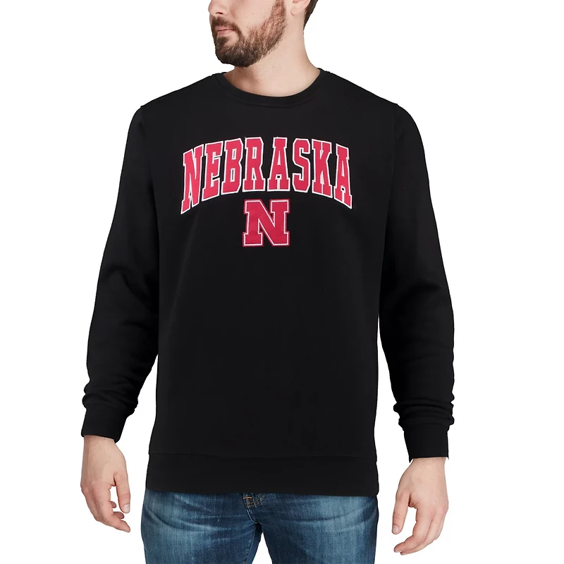 Colosseum Nebraska Huskers Arch  Logo Crew Neck Sweatshirt