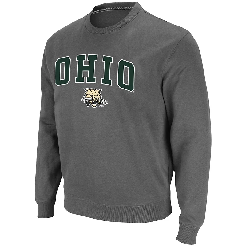Colosseum Ohio Bobcats Arch  Logo Tackle Twill Pullover Sweatshirt