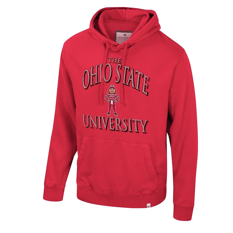 Colosseum Ohio State Buckeyes Big  Tall Cap E- Pullover Hoodie