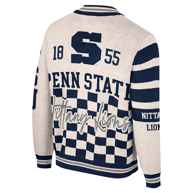 Colosseum Penn State Nittany Lions Jacquard Full-Zip Sweater