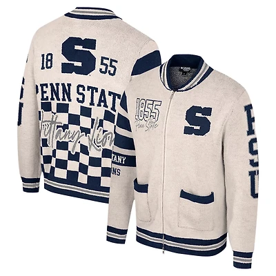 Colosseum Penn State Nittany Lions Jacquard Full-Zip Sweater