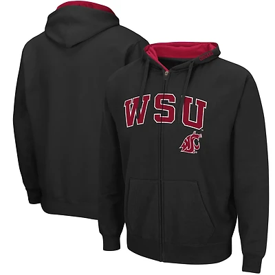 Colosseum Washington State Cougars Arch  Logo 30 Full-Zip Hoodie