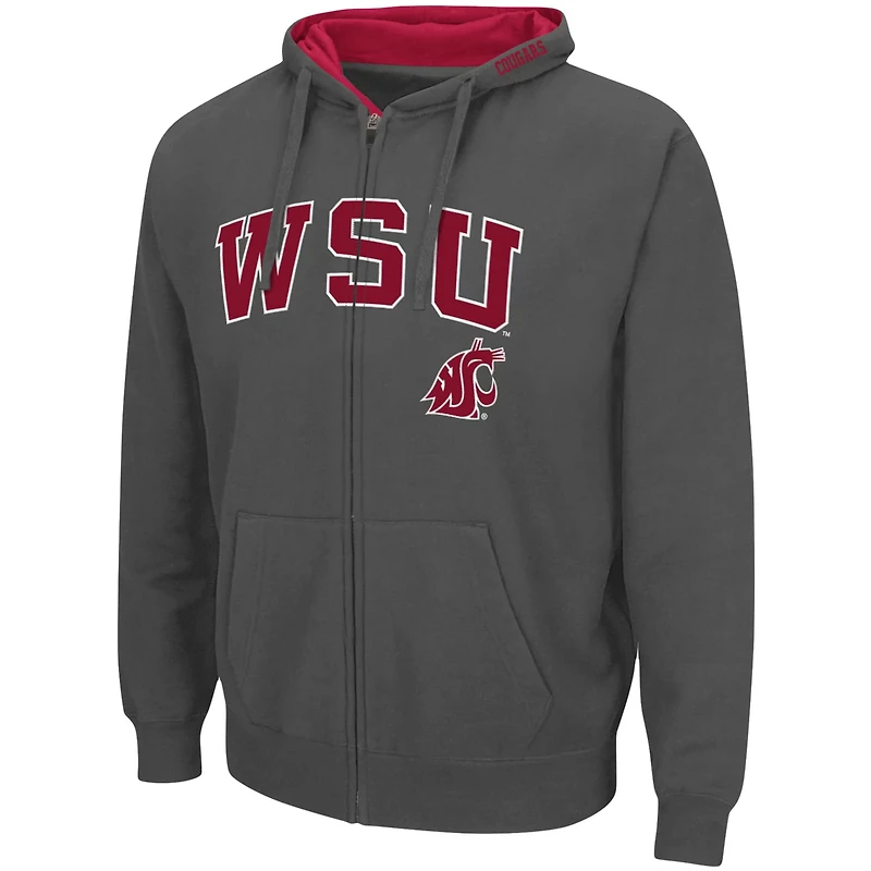 Colosseum Washington State Cougars Arch  Logo 30 Full-Zip Hoodie