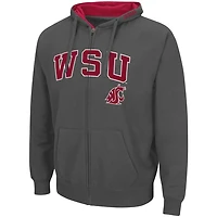 Colosseum Washington State Cougars Arch  Logo 30 Full-Zip Hoodie