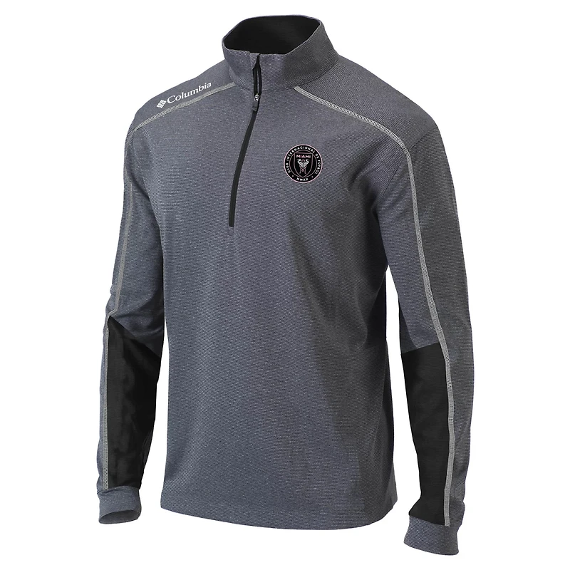 Columbia Heathered Gray Inter Miami CF Omni-Wick Shotgun 20 Quarter-Zip Pullover Top
