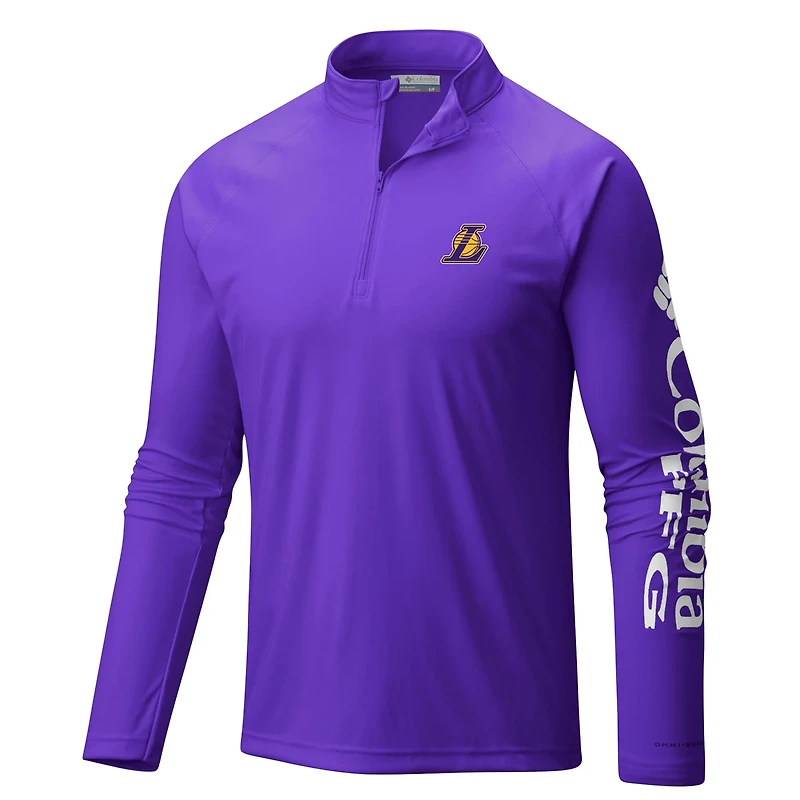 Columbia Los Angeles Lakers PFG Terminal Tackle Quarter-Zip Top