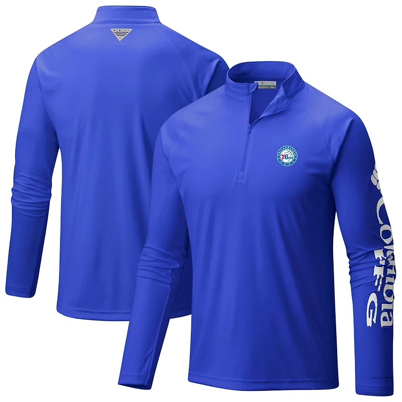 Columbia Sportswear Men's Philadelphia 76ers PFG Terminal Tackle 1/4-Zip Top