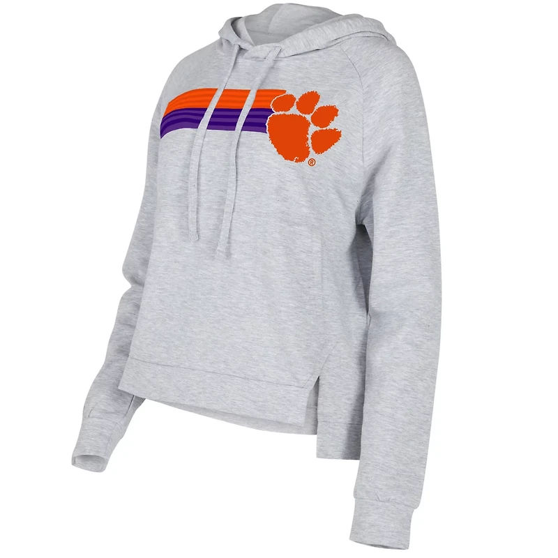Concepts Sport Clemson Tigers Cedar Tri-Blend Raglan Pullover Hoodie