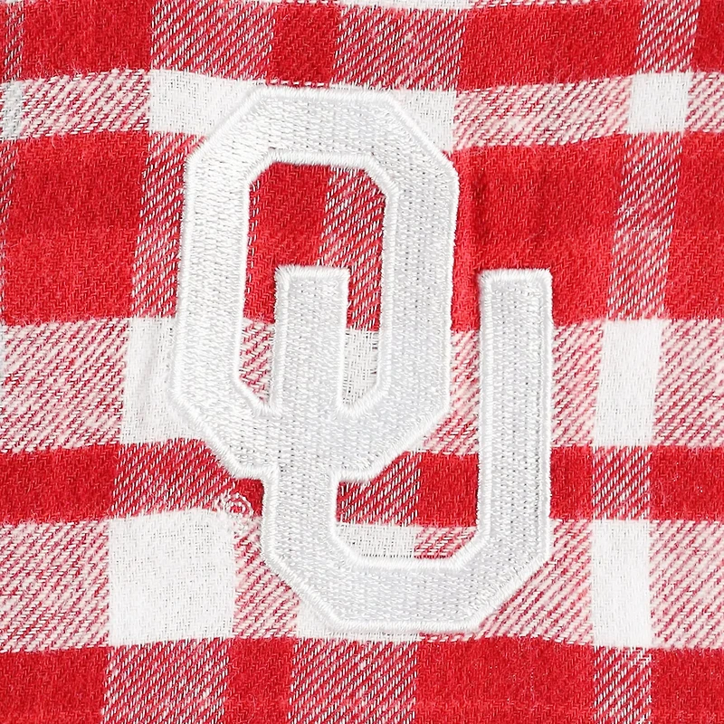 Concepts Sport Oklahoma Sooners Mainstay Lightweight Flannel Plaid Pullover Hoodie