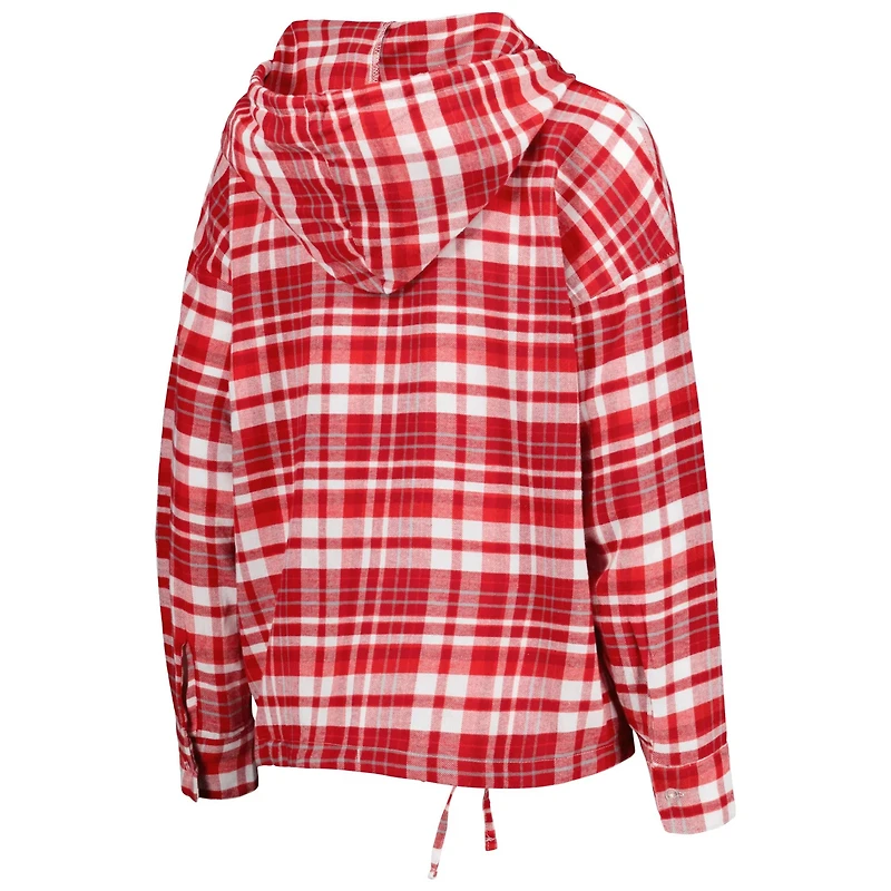 Concepts Sport Oklahoma Sooners Mainstay Lightweight Flannel Plaid Pullover Hoodie