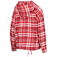 Concepts Sport Oklahoma Sooners Mainstay Lightweight Flannel Plaid Pullover Hoodie