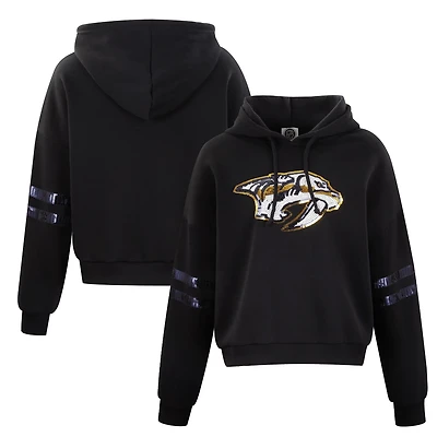 Cuce Nashville Predators Sequin Cropped Pullover Hoodie
