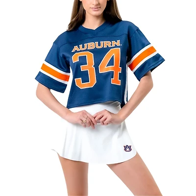 Established  Co Auburn Tigers Fashion Boxy Cropped Football Jersey