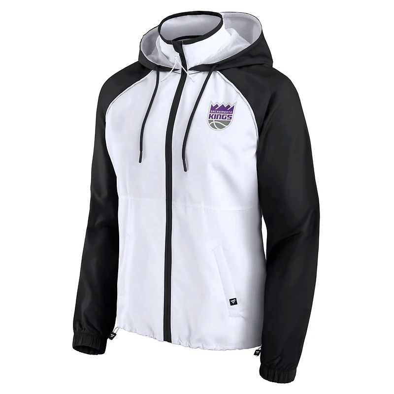 Fanatics Black Sacramento Kings Anorak Raglan Full-Zip Hoodie Jacket