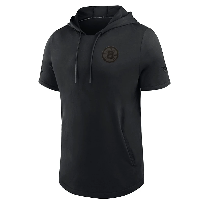 Fanatics Boston Bruins Authentic Pro Road Short Sleeve Hoodie