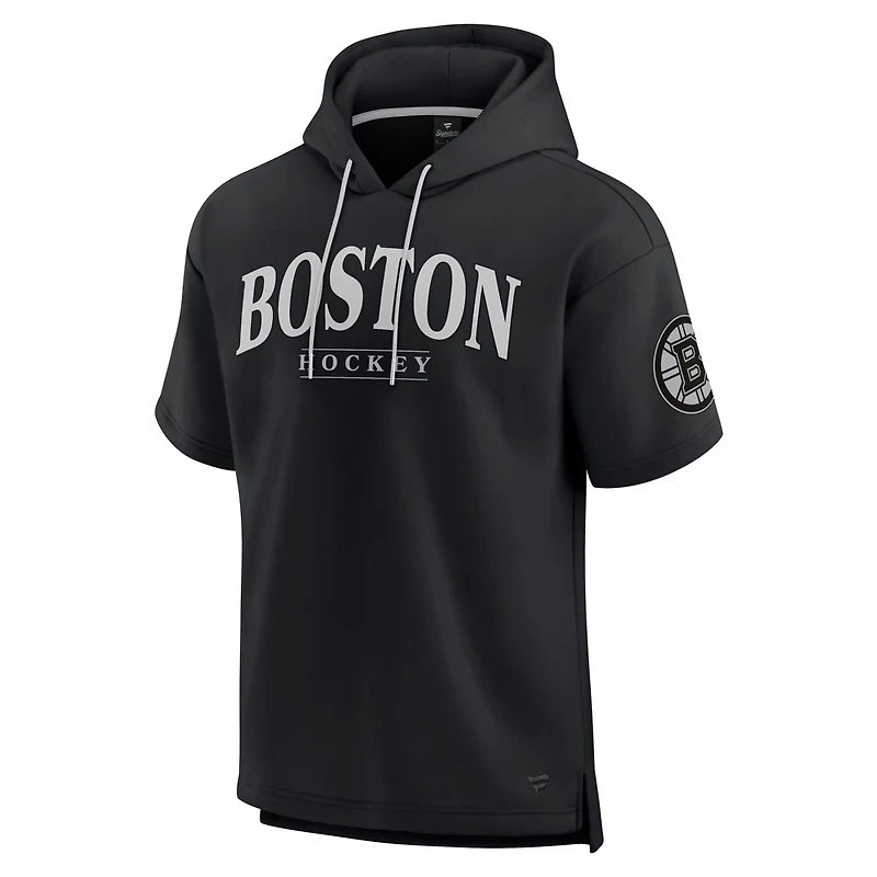 Fanatics Boston Bruins Elements Ready Short Sleeve Pullover Hoodie