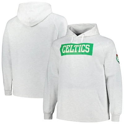 Fanatics Boston Celtics Big  Tall Raglan Tri-Blend Pullover Hoodie