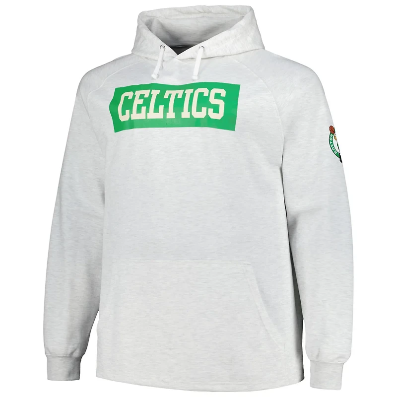 Fanatics Boston Celtics Big  Tall Raglan Tri-Blend Pullover Hoodie