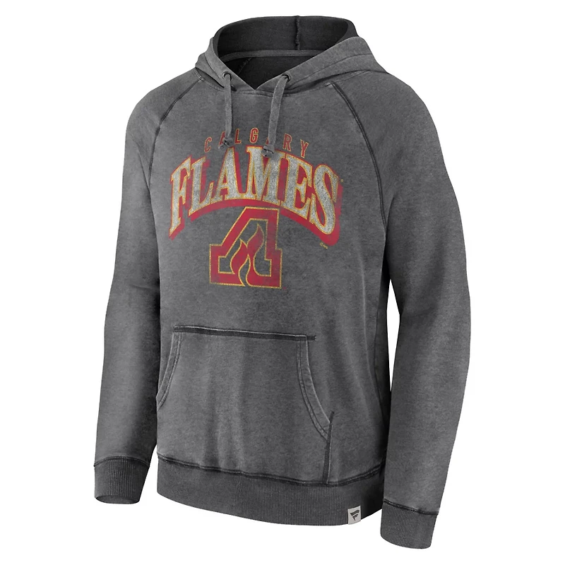 Fanatics Calgary Flames True Classics Raglan Distressed Pullover Hoodie