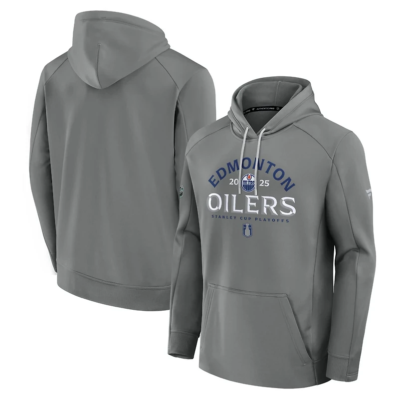 Fanatics Edmonton Oilers 2025 Stanley Cup Playoffs Authentic Pro Rink Fly Fleece Pullover Hoodie