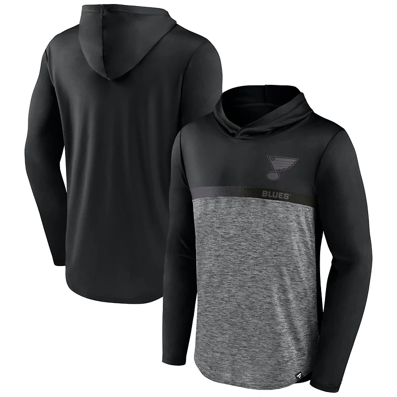 Fanatics Heather Charcoal St Louis Blues Iconic Defender Pullover Hoodie