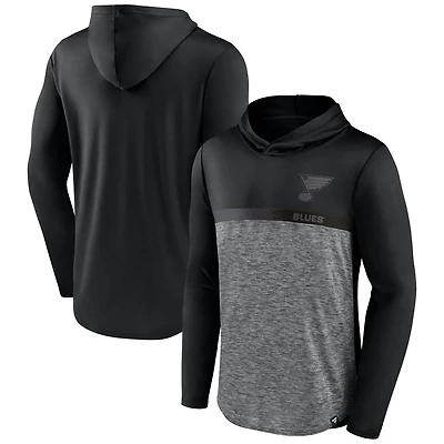 Fanatics Heather Charcoal St Louis Blues Iconic Defender Pullover Hoodie