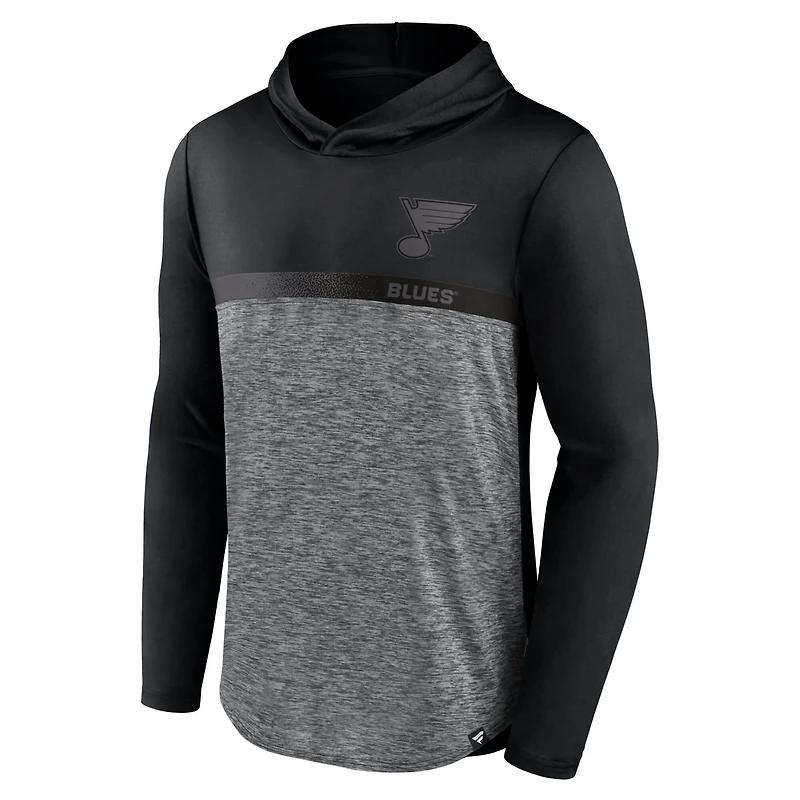 Fanatics Heather Charcoal St Louis Blues Iconic Defender Pullover Hoodie