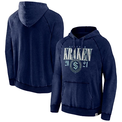 Fanatics Heather Deep Sea Seattle Kraken Shoulder-To-Shoulder Raglan Pullover Hoodie
