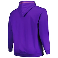 Fanatics Heather Gray Phoenix Suns Big  Tall Contrast Pieced Stitched Full-Zip Hoodie