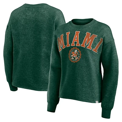 Fanatics Heather Miami Hurricanes Heritage Oversized Tradition Fleece Sweatshirt