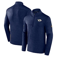 Fanatics Heather Nashville Predators Authentic Pro Lightweight Quarter-Zip Pullover