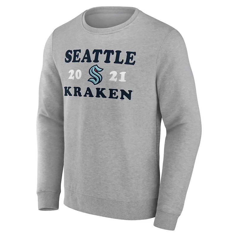 Fanatics Heather Seattle Kraken Fierce Competitor Pullover Sweatshirt