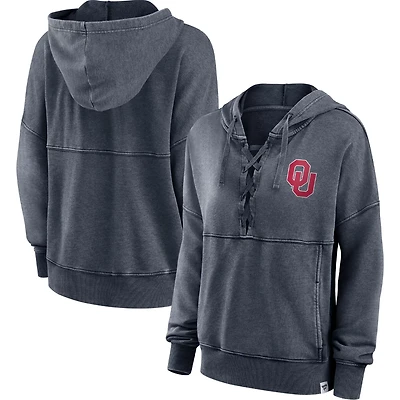 Fanatics Heathered Charcoal Oklahoma Sooners Overall Speed Lace-Up Pullover Hoodie