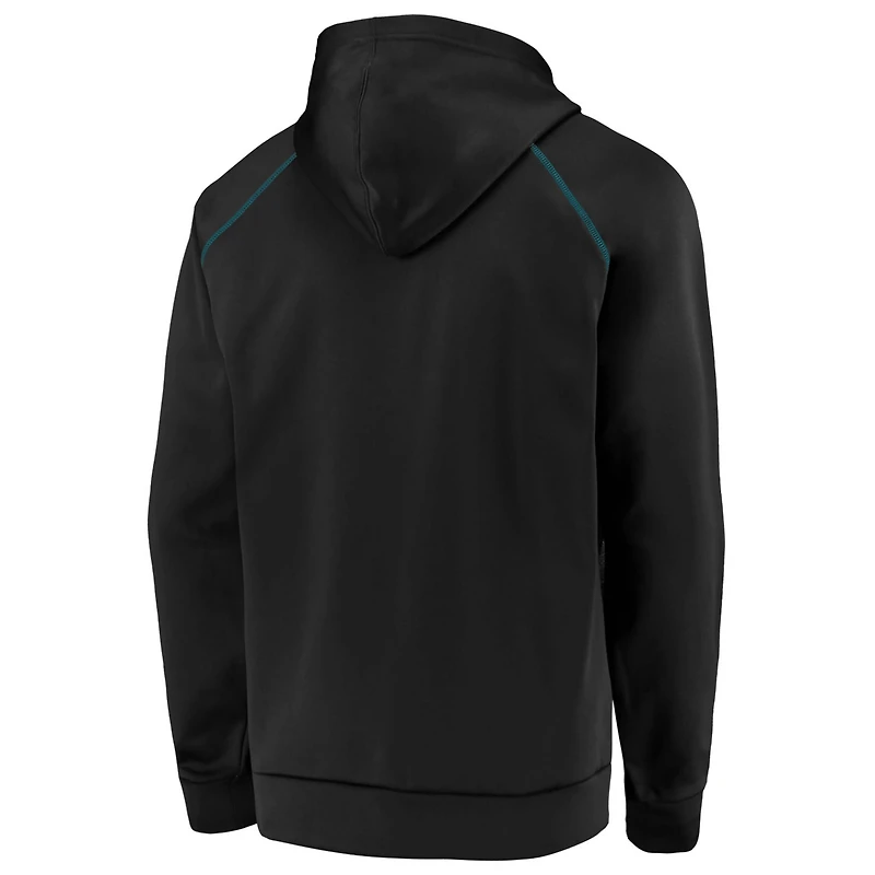 Fanatics Heathered Charcoal/ San Jose Sharks Game Day Ready Chiller Fleece Raglan Pullover Hoodie
