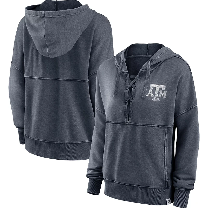 Fanatics Heathered Charcoal Texas AM Aggies Overall Speed Lace-Up Pullover Hoodie
